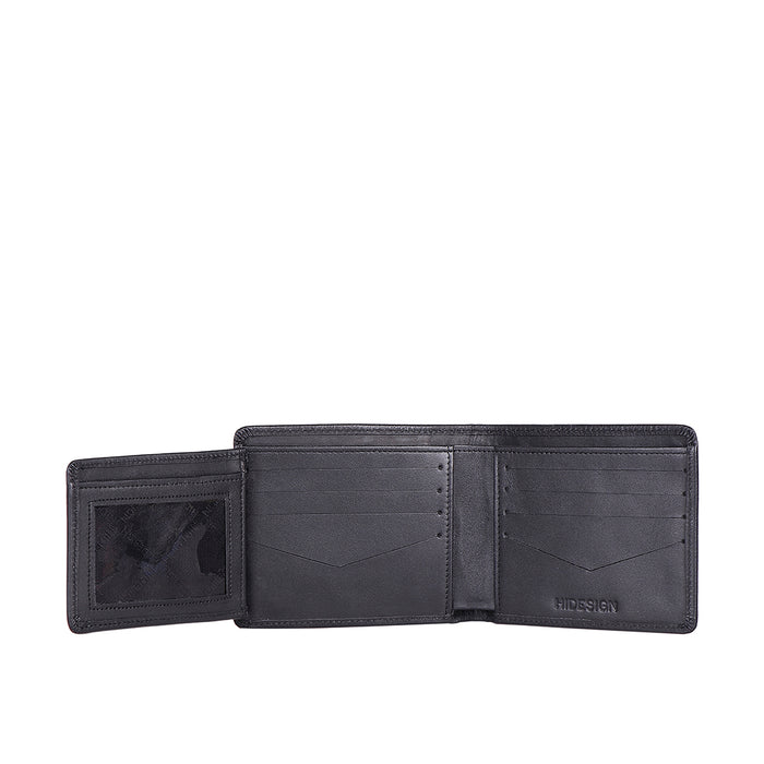 Namibia Sb Black Leather Bi-Fold Wallet