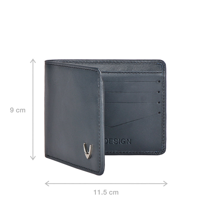 Namibia Sb Blue Leather Bi-Fold Wallet