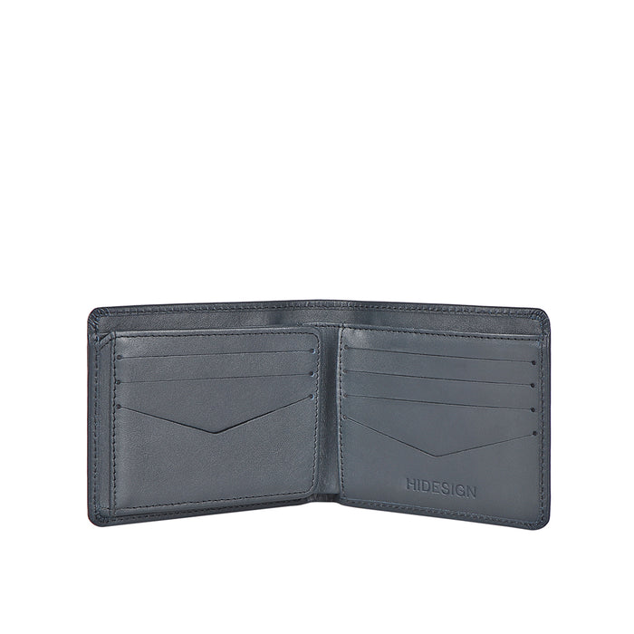Namibia Sb Blue Leather Bi-Fold Wallet