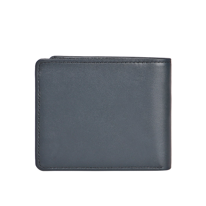 Namibia Sb Blue Leather Bi-Fold Wallet