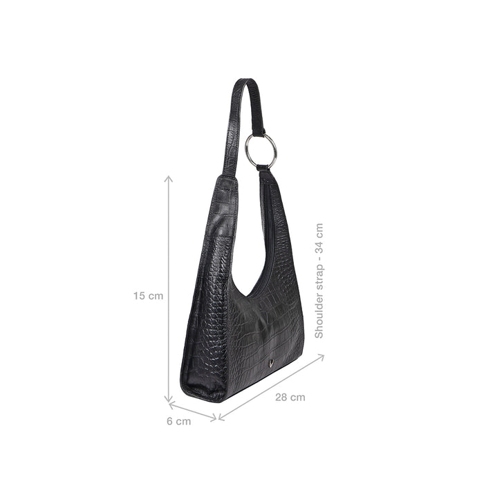 Nandy 04 Black Leather Shoulder Bag