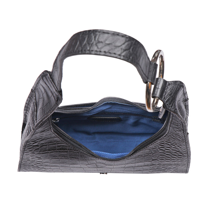 Nandy 04 Black Leather Shoulder Bag