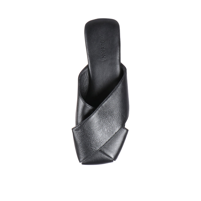 Nara Women's Black Leather Mules
