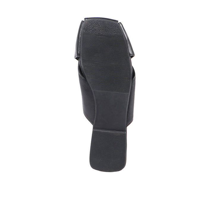 Nara Women's Black Leather Mules