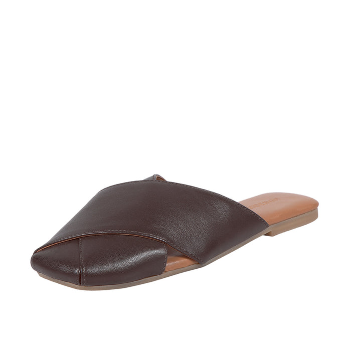 Nara Women's Brown Leather Mules
