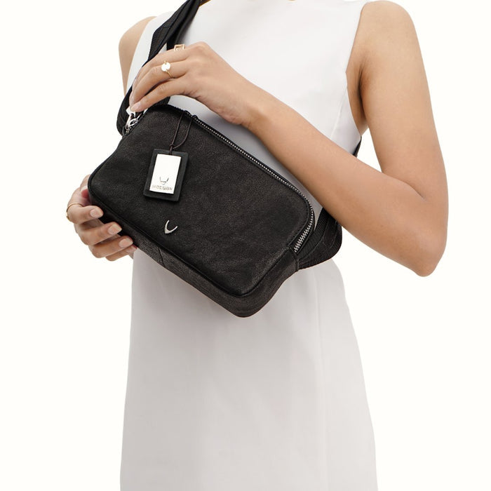 Navigli 01 Black Leather Crossbody