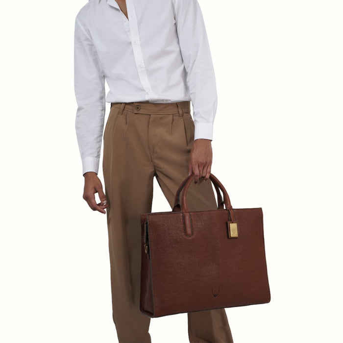 Navigli 03 Medium Brown Leather  Laptop Bag