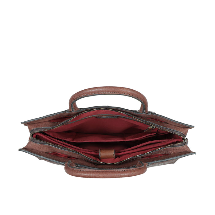 Navigli 03 Medium Brown Leather  Laptop Bag