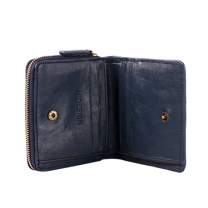 Navigli W1 Blue Leather Bi-Fold Wallet