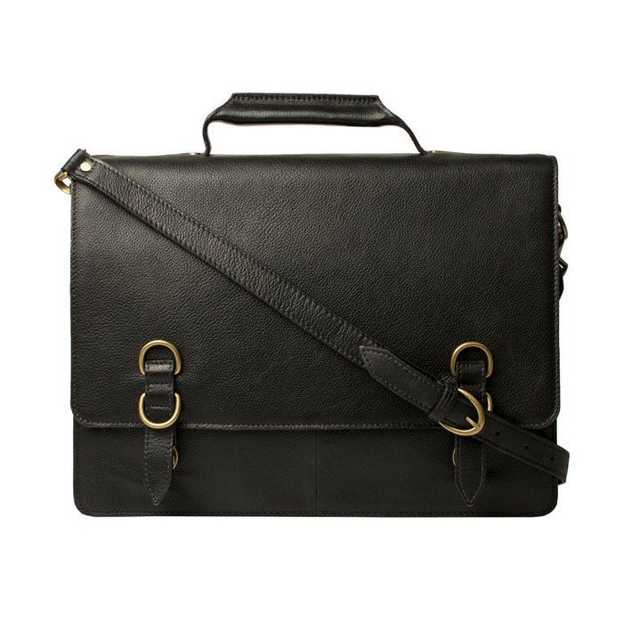 Neil Black Leather  Briefcase