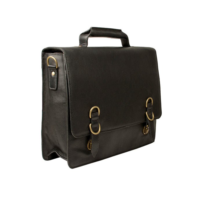 Neil Black Leather  Briefcase