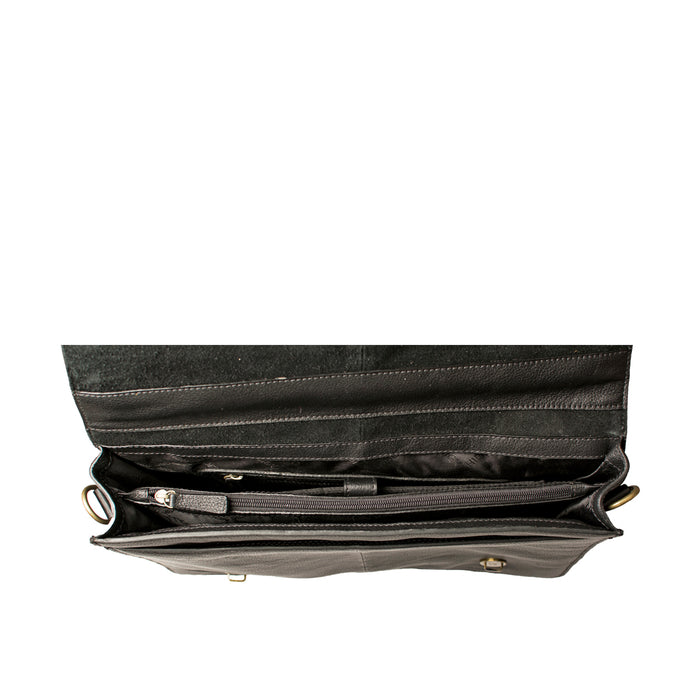Neil Black Leather  Briefcase