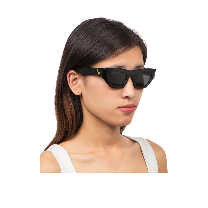 Newport Women's Black Geometric Sunglasses