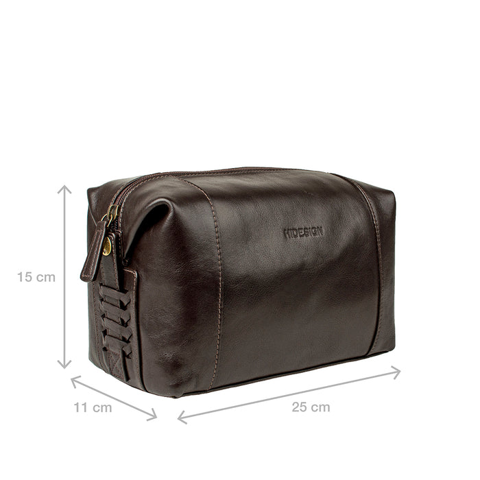 Nicholson 03 Brown Leather Wash Bag