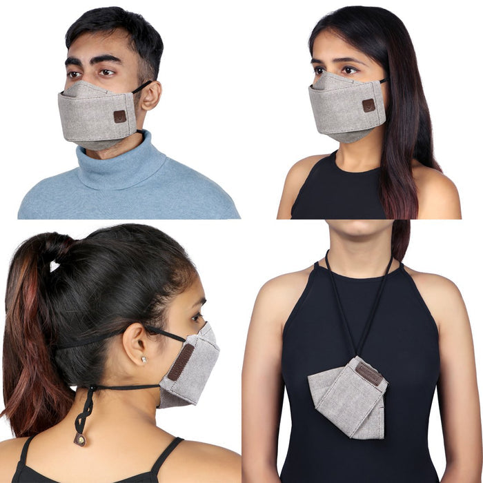 Ninja Brown Leather Face Mask