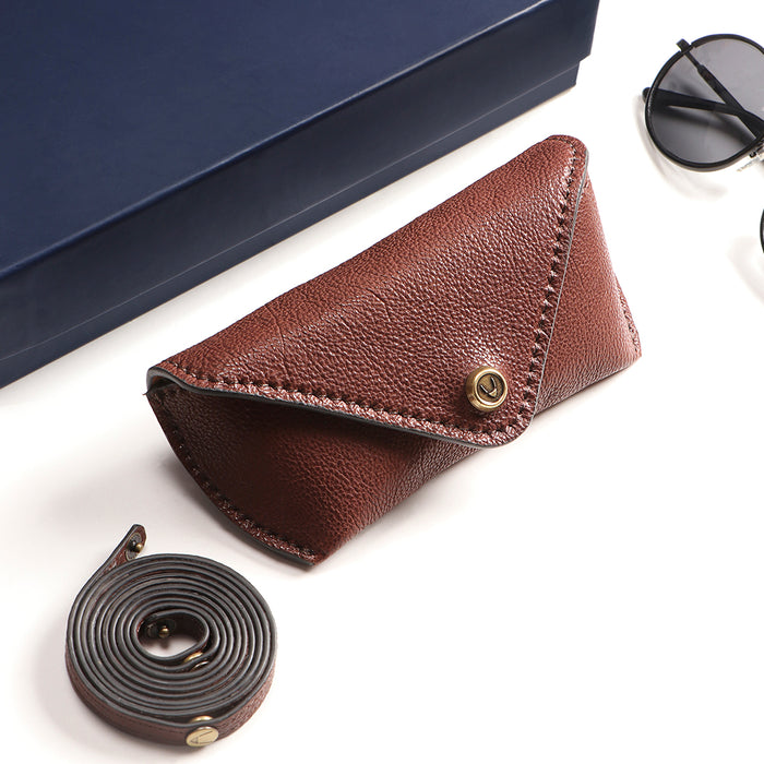 Nori Brown Leather Sunglass Holder