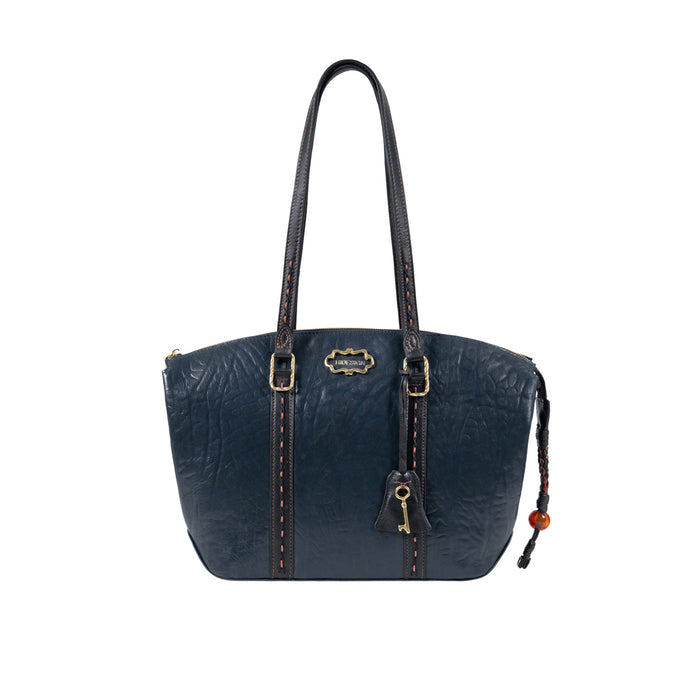 Normandie 01 Blue Leather Tote Bag