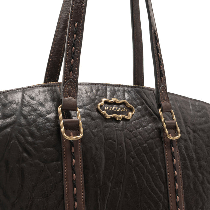 Normandie 01 Brown Leather Tote Bag