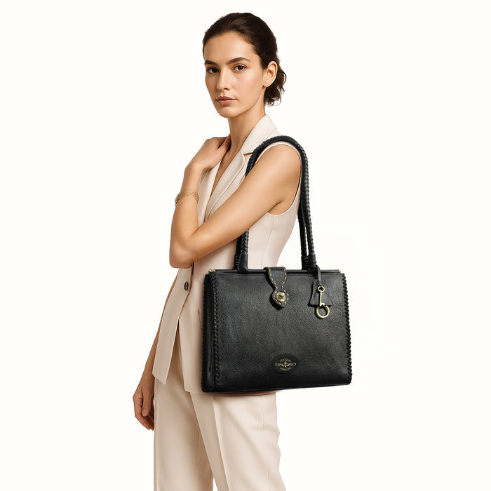 Normandie 02 Black Leather Sling Bag
