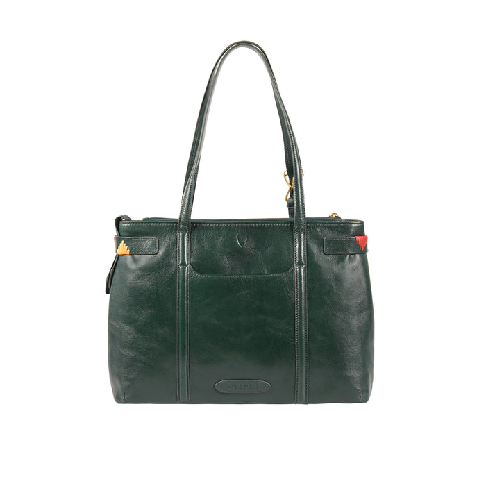 Oaxaca 02 Green Leather Tote Bag