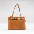 Oaxaca 02 Orange Leather Tote Bag