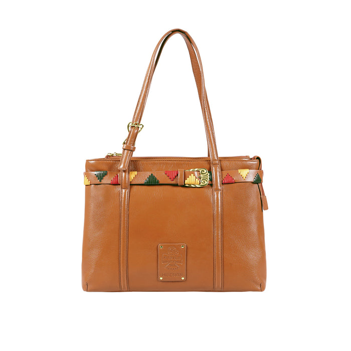 Oaxaca 02 Orange Leather Tote Bag