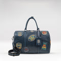 Okavango 02 Blue Leather Duffle Bag