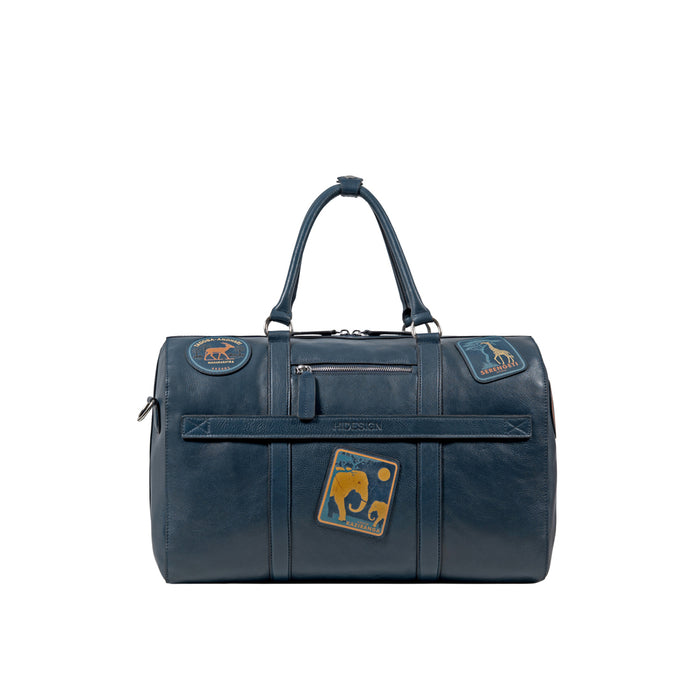 Okavango 02 Blue Leather Duffle Bag