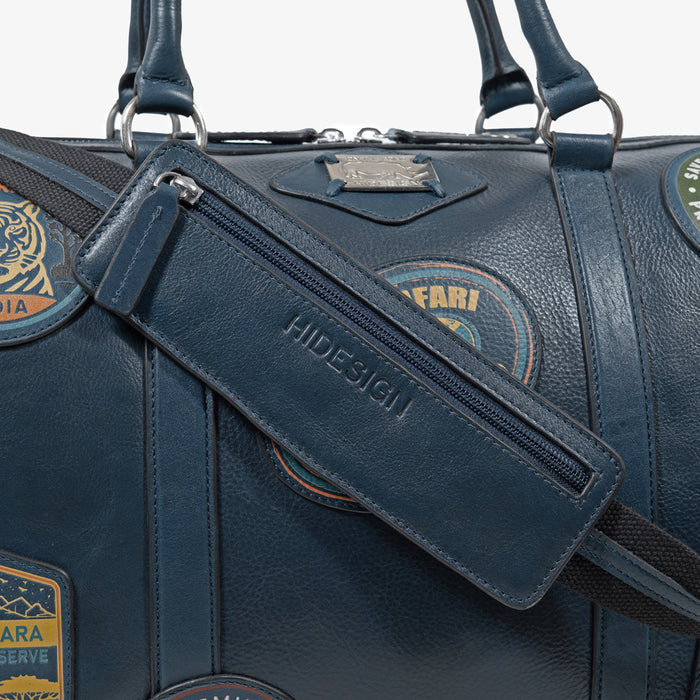Okavango 02 Blue Leather Duffle Bag