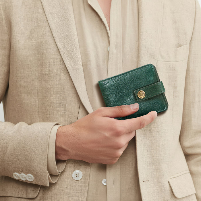 Okavango W2 Green Leather Bi-Fold Wallet