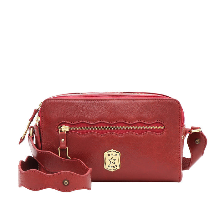 Oklahoma 02 Red Leather Sling Bag