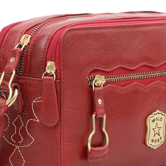 Oklahoma 02 Red Leather Sling Bag