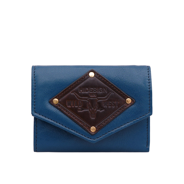 Oklahoma W1 Blue Leather Trifold Wallet