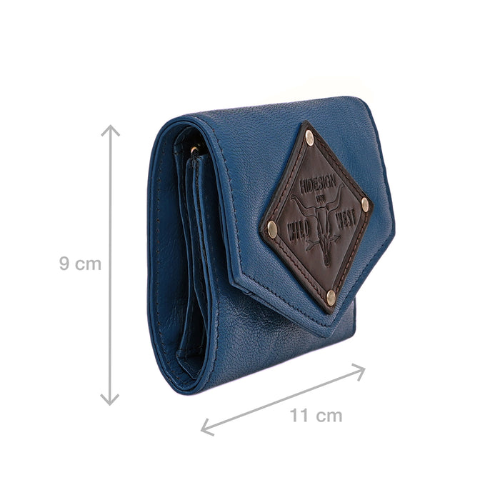 Oklahoma W1 Blue Leather Trifold Wallet