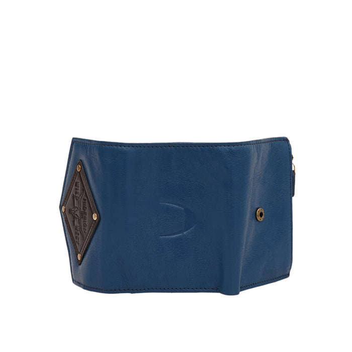 Oklahoma W1 Blue Leather Trifold Wallet