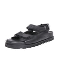 Olympus Women's Black Leather Strap Sandals
