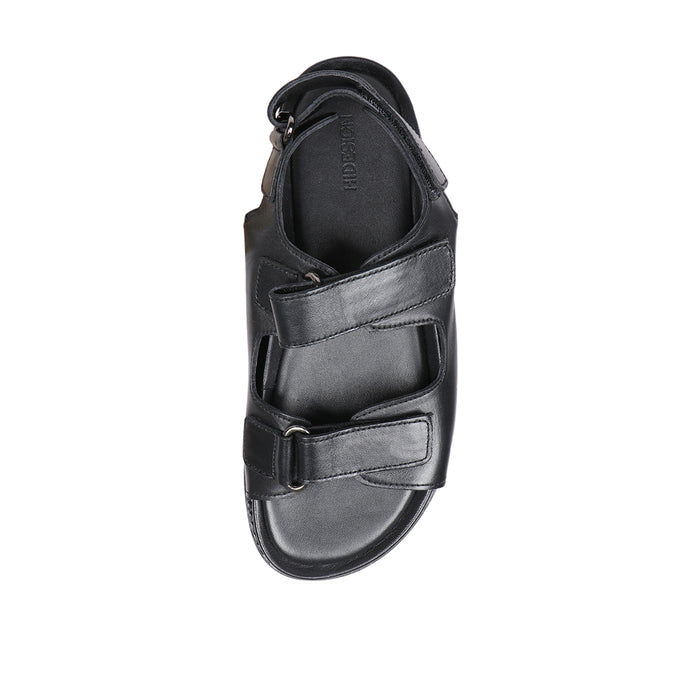 Olympus Women's Black Leather Strap Sandals