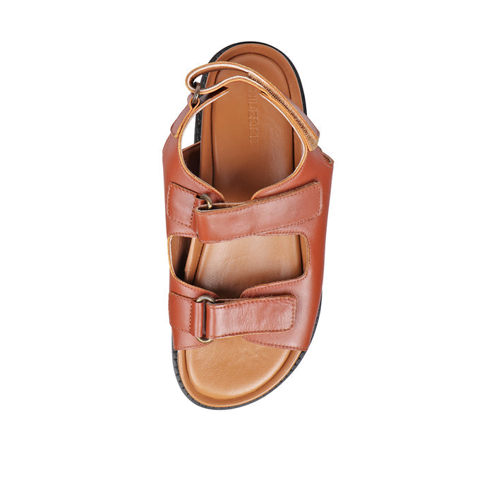 Olympus Women's Tan Leather Strap Sandals