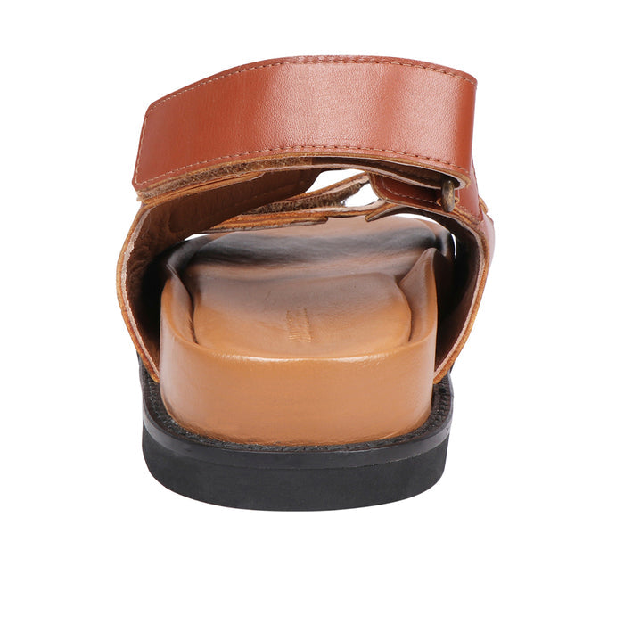 Olympus Women's Tan Leather Strap Sandals