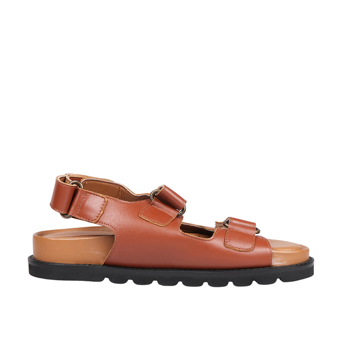 Olympus Women's Tan Leather Strap Sandals