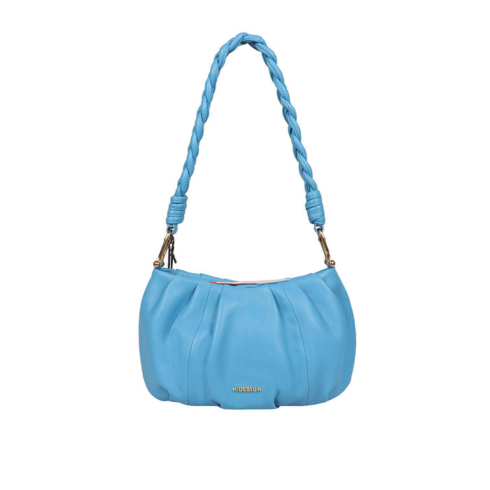 Oona 01 Blue Leather Shoulder Bag