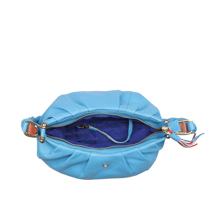 Oona 01 Blue Leather Shoulder Bag