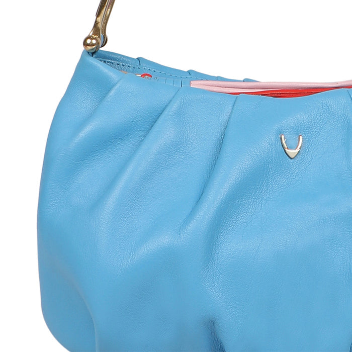 Oona 01 Blue Leather Shoulder Bag