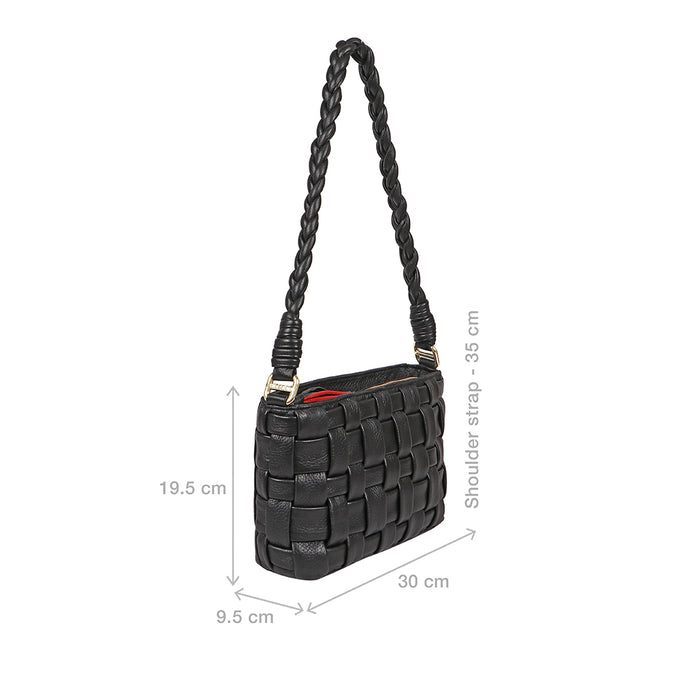 Oona 02 Black Leather Shoulder Bag