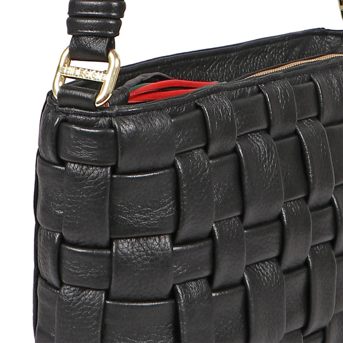 Oona 02 Black Leather Shoulder Bag