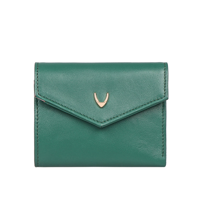 Oona W1 Green Leather Trifold Wallet