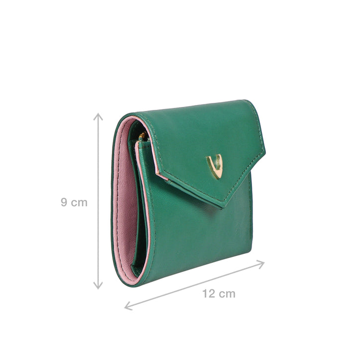 Oona W1 Green Leather Trifold Wallet
