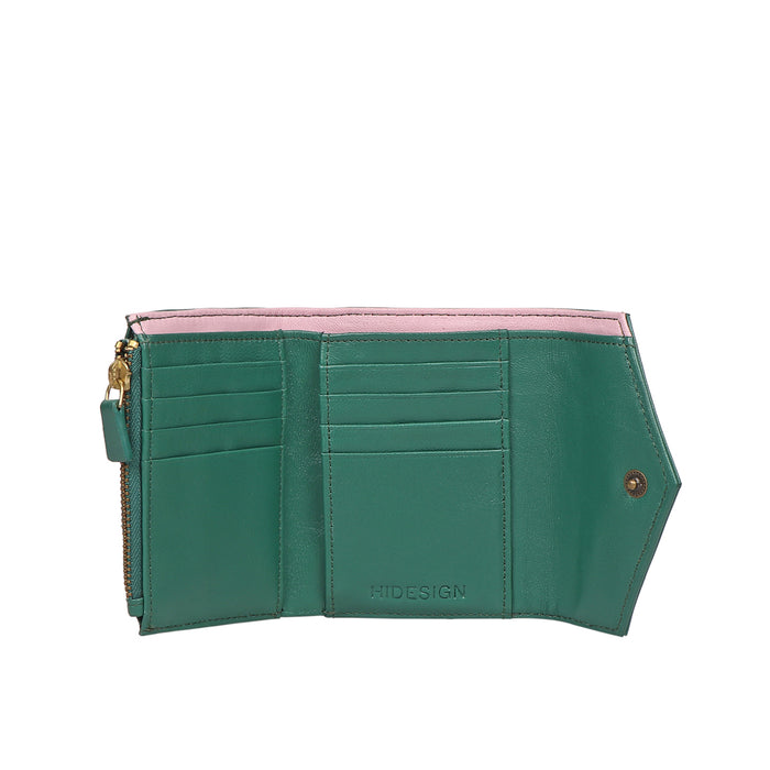 Oona W1 Green Leather Trifold Wallet