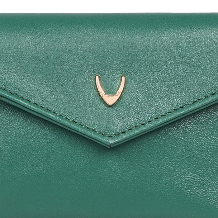 Oona W1 Green Leather Trifold Wallet