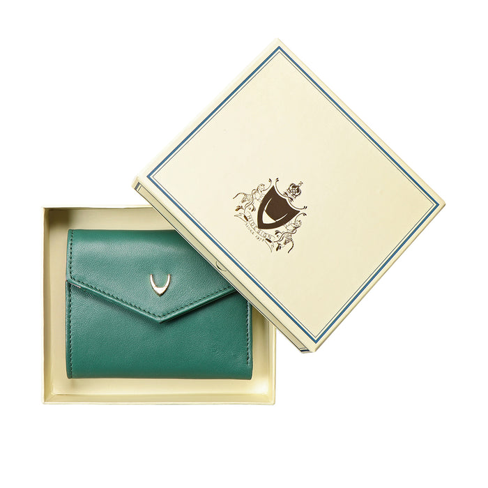 Oona W1 Green Leather Trifold Wallet